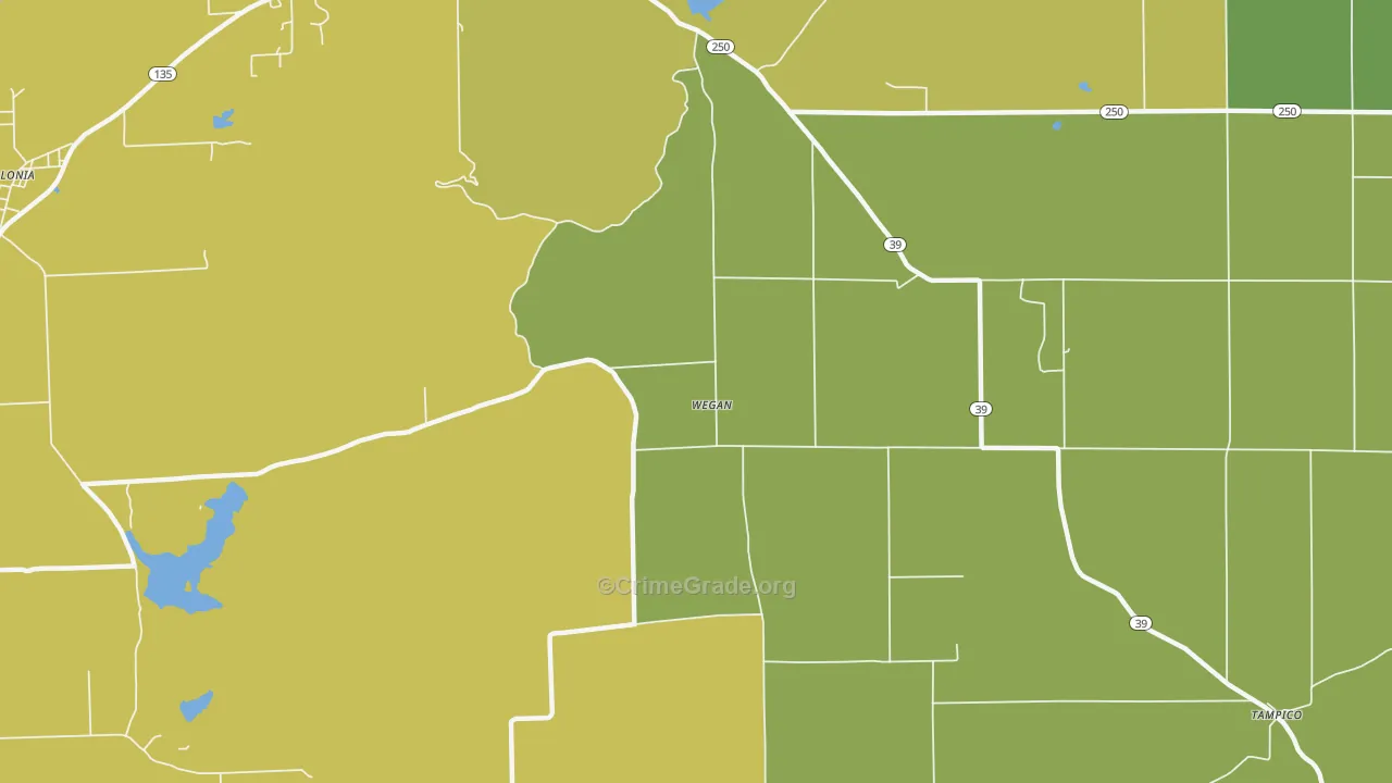 Wegan, IN Map of Drug-Related Crime Rates