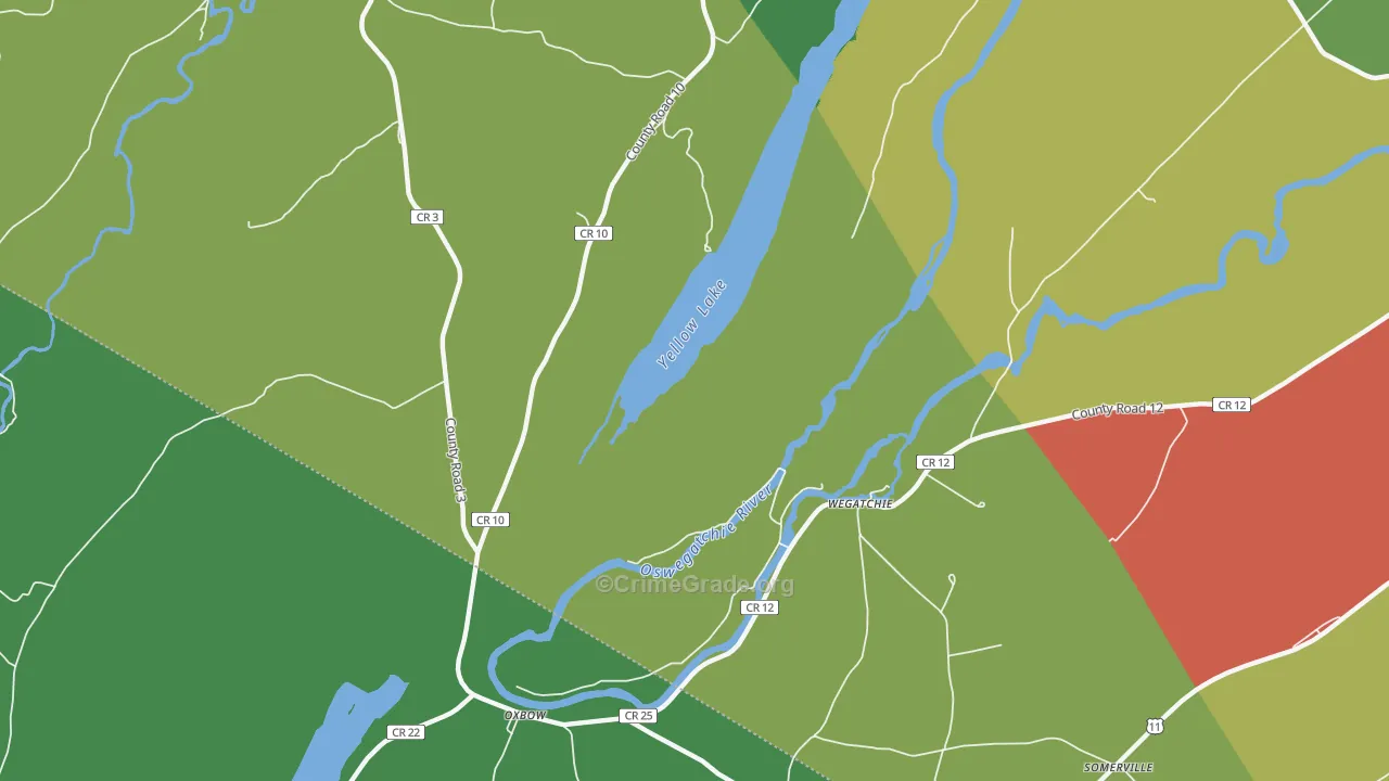 Wegatchie, NY Map of Drug-Related Crime Rates