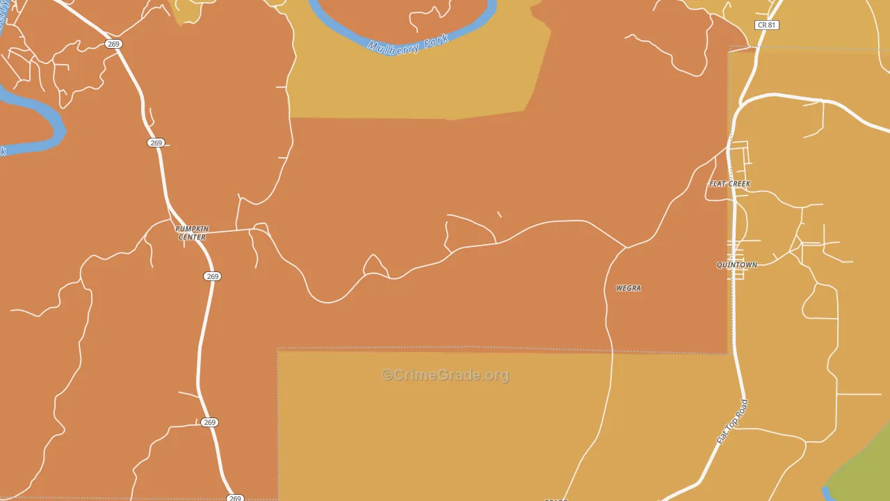 Wegra, AL Map of Drug-Related Crime Rates