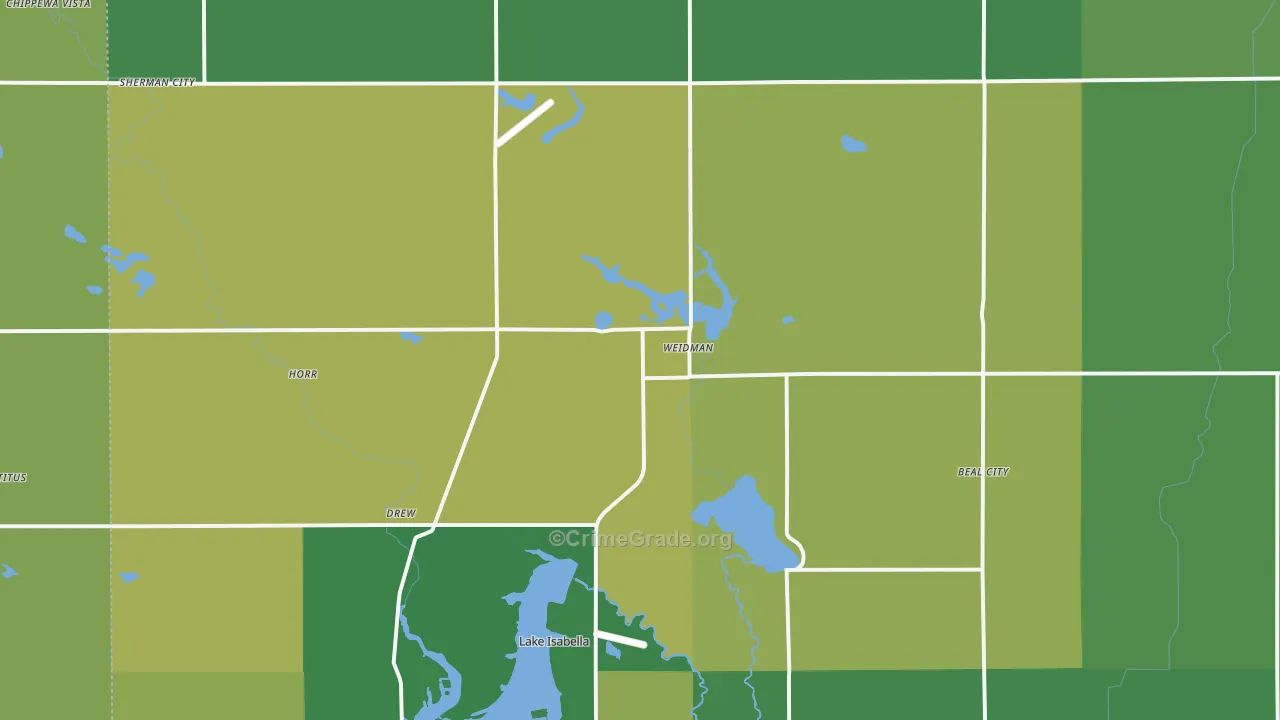 Weidman, MI Map of Drug-Related Crime Rates