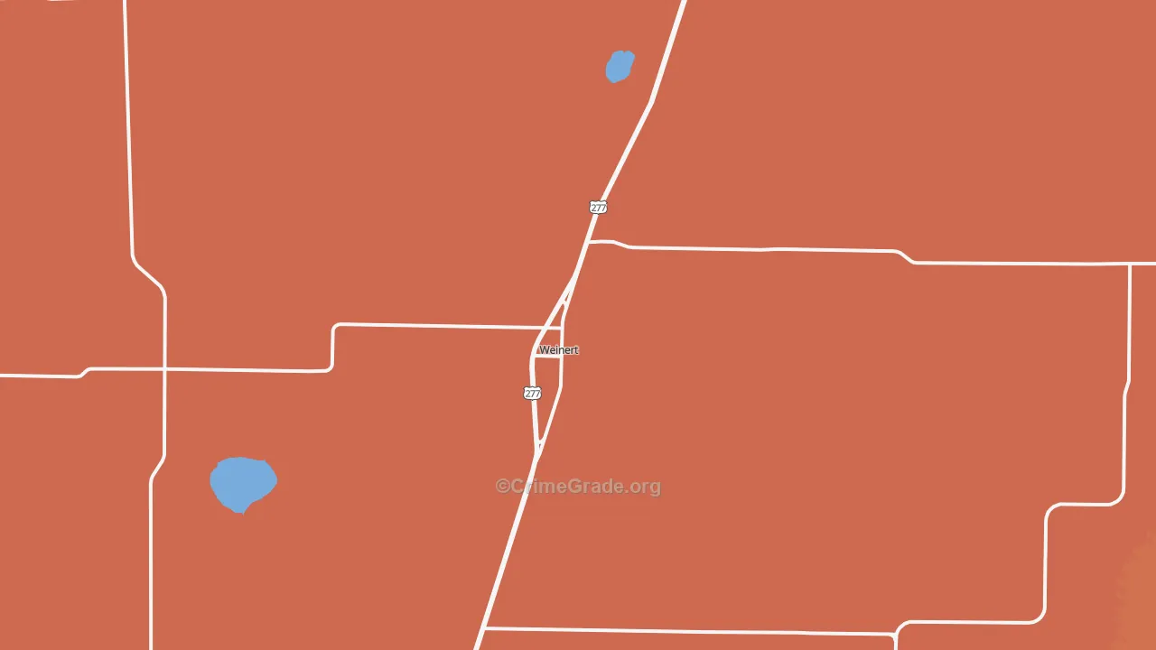 Weinert, TX Map of Drug-Related Crime Rates