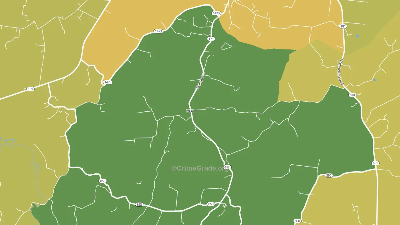 Weir, KY Map of Drug-Related Crime Rates