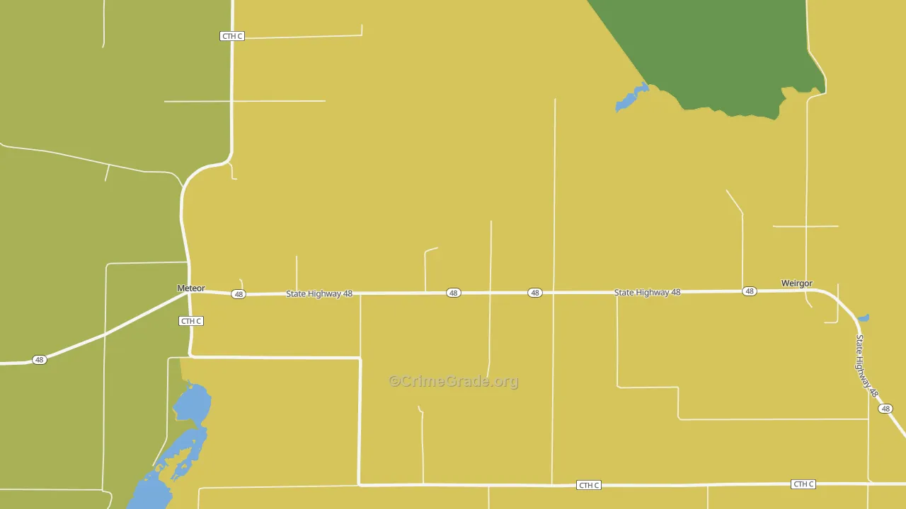 Weirgor, WI Map of Drug-Related Crime Rates