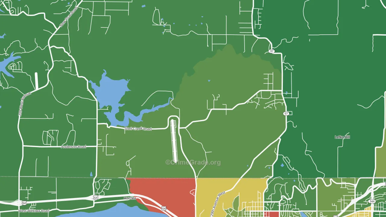 Wekiwa, OK Map of Drug-Related Crime Rates