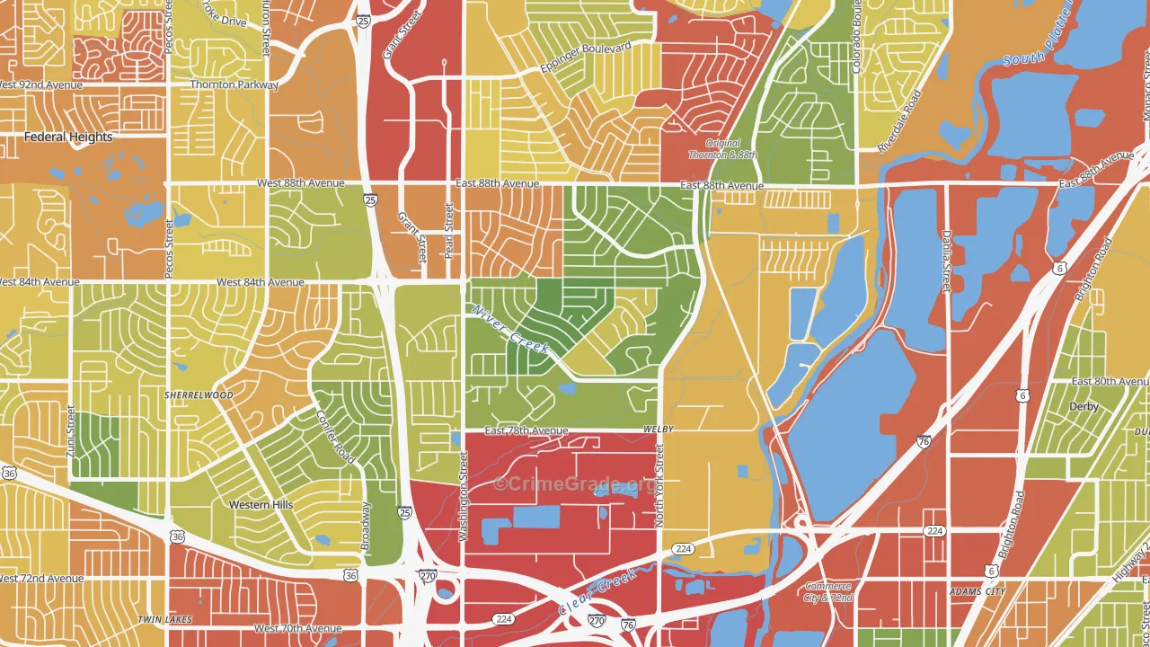 Welby, CO Map of Drug-Related Crime Rates