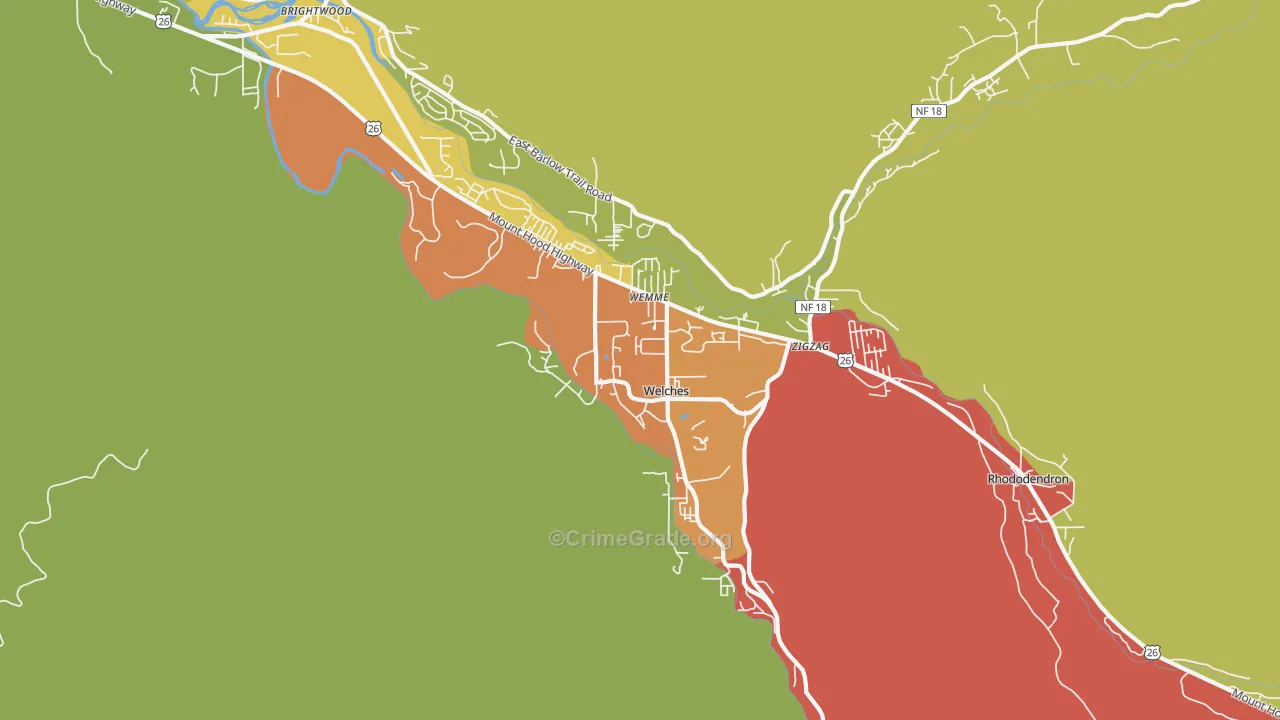 Welches, OR Map of Drug-Related Crime Rates
