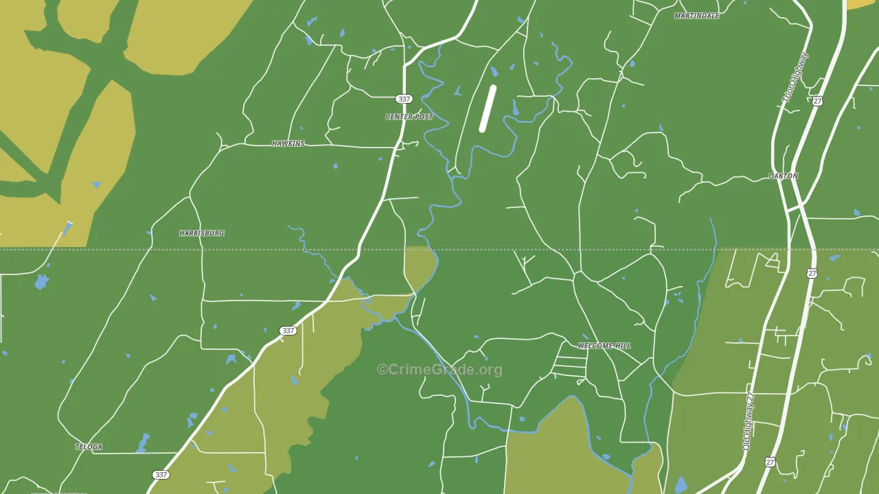 Welcome Hill, GA Map of Drug-Related Crime Rates