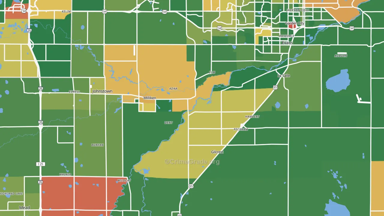 Weld County, CO Map of Drug-Related Crime Rates