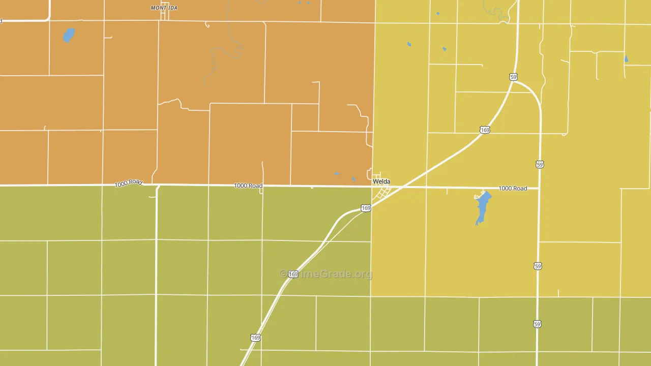 Welda, KS Map of Drug-Related Crime Rates