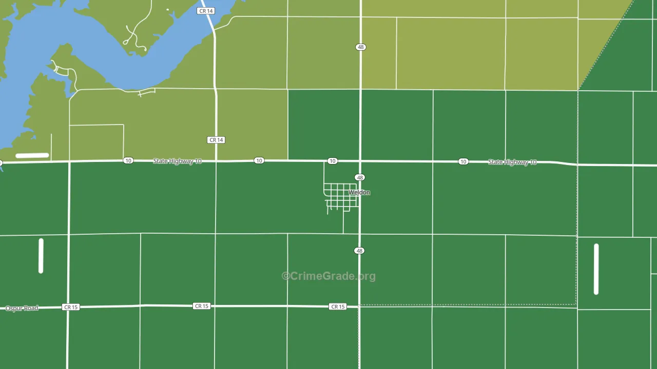 Weldon, IL Map of Drug-Related Crime Rates
