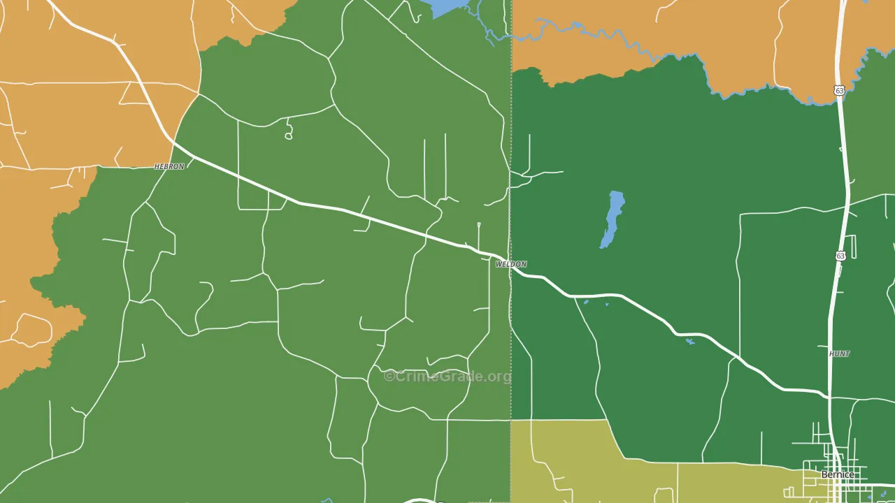 Weldon, LA Map of Drug-Related Crime Rates