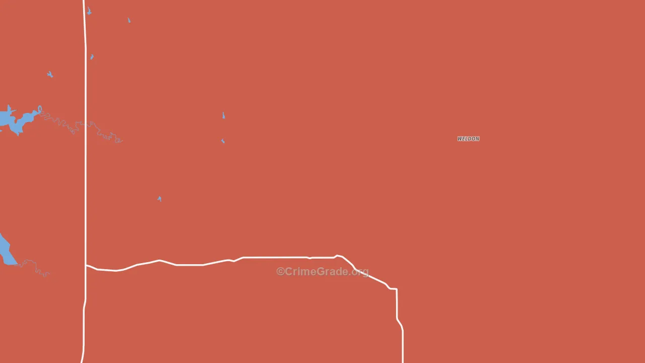 Weldon, MT Map of Drug-Related Crime Rates