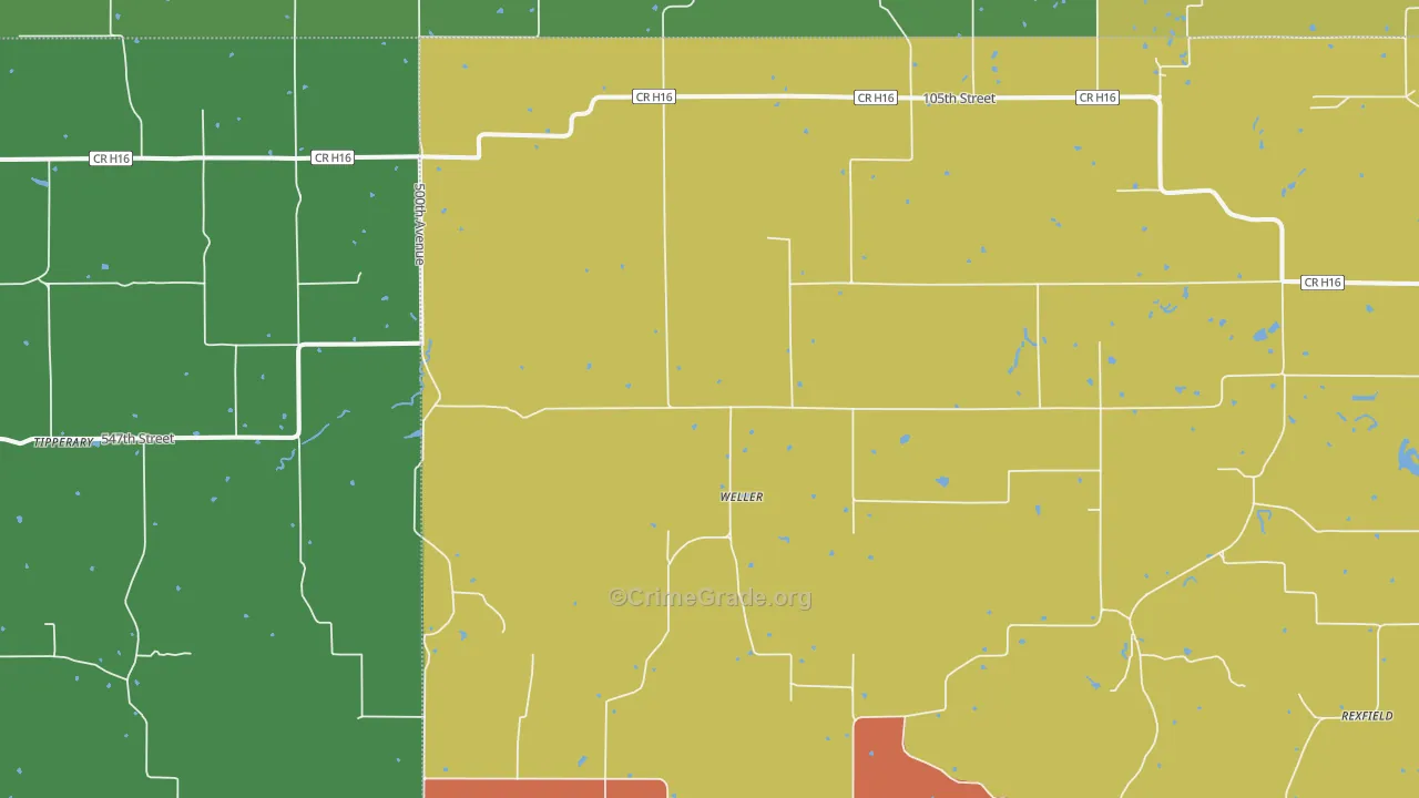 Weller, IA Map of Drug-Related Crime Rates
