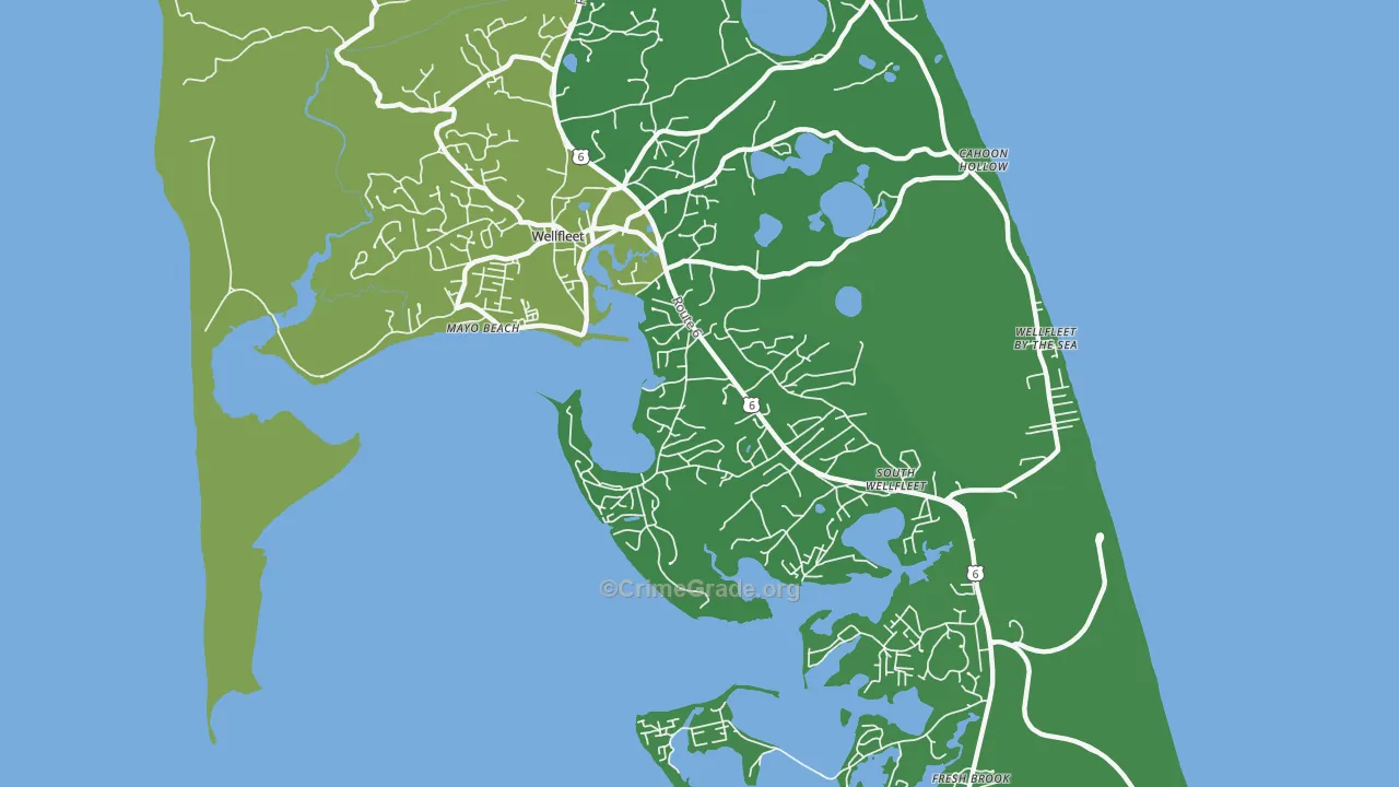 Wellfleet, MA Map of Drug-Related Crime Rates