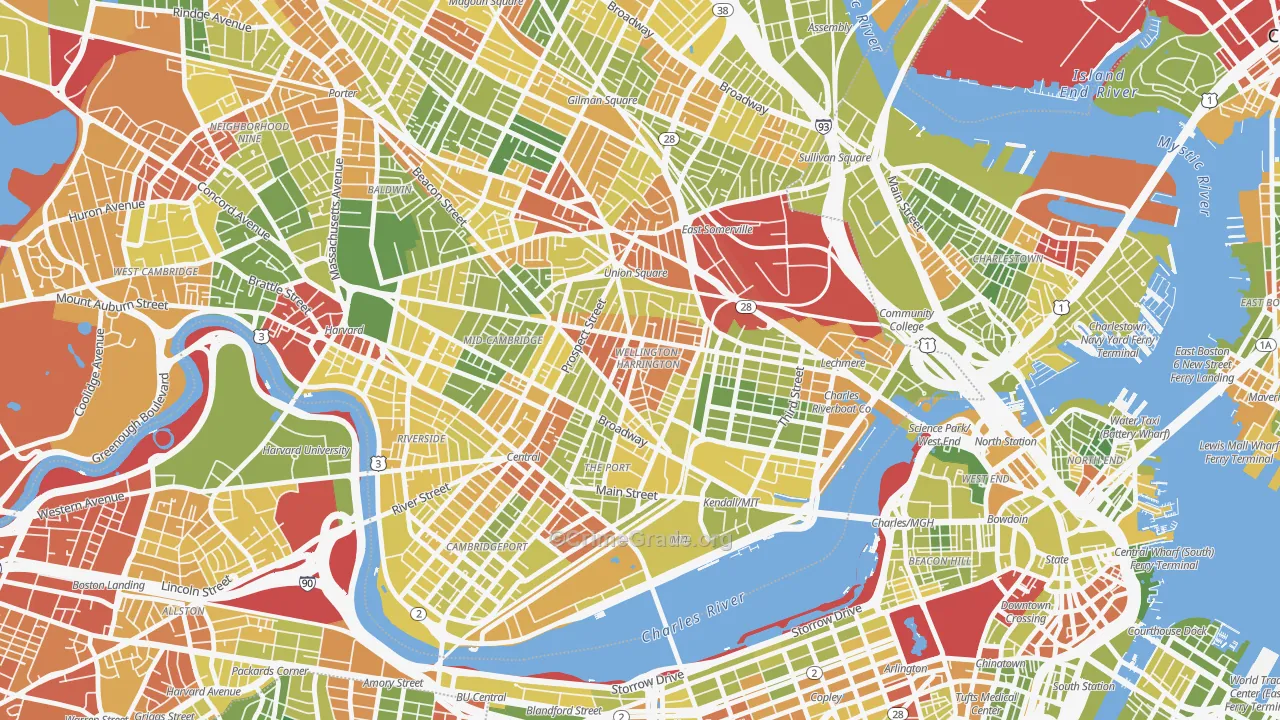 Wellington-Harrington, Cambridge, MA Map of Drug-Related Crime Rates