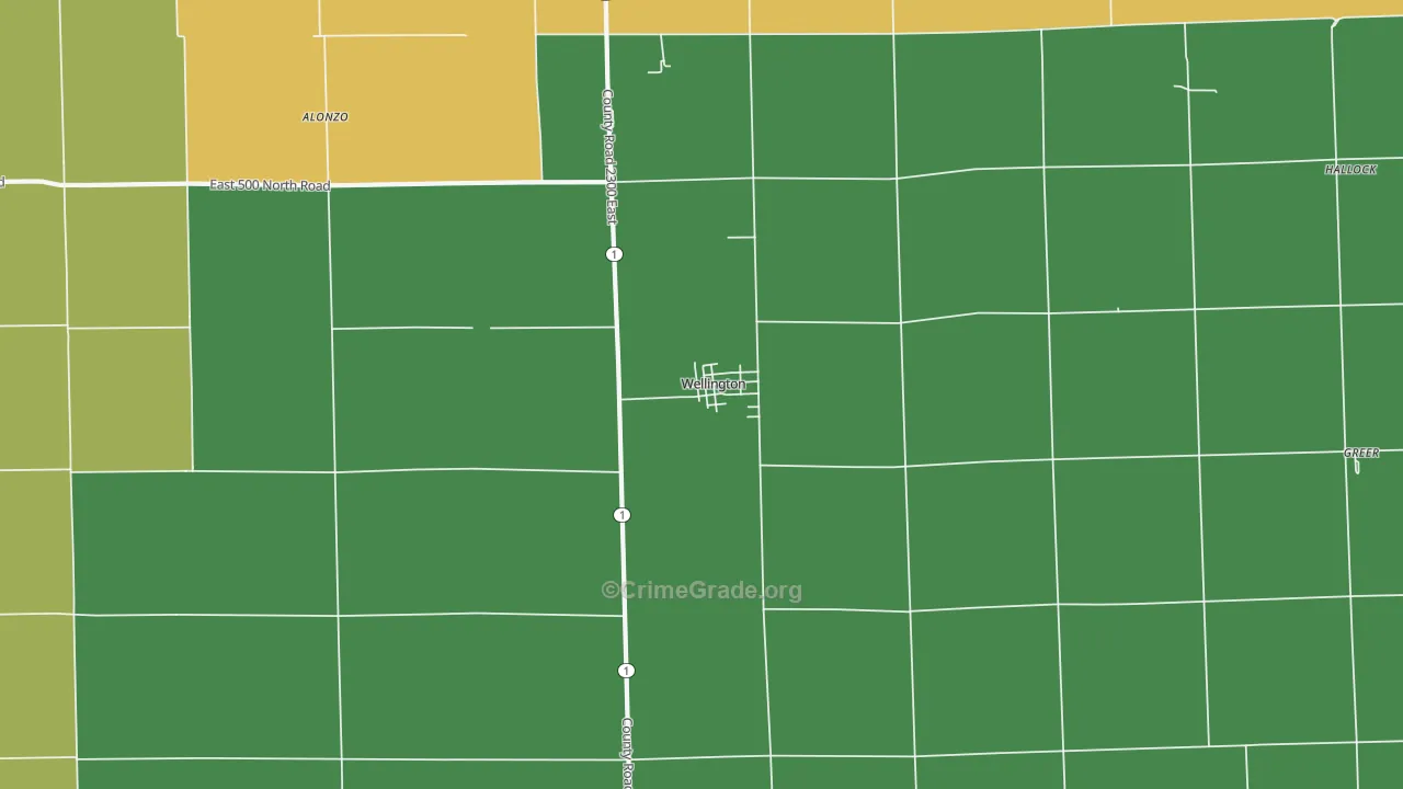 Wellington, IL Map of Drug-Related Crime Rates