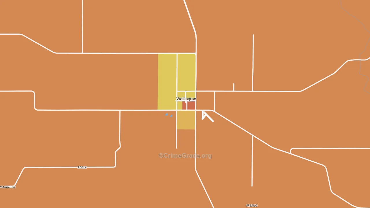 Wellington, TX Map of Drug-Related Crime Rates