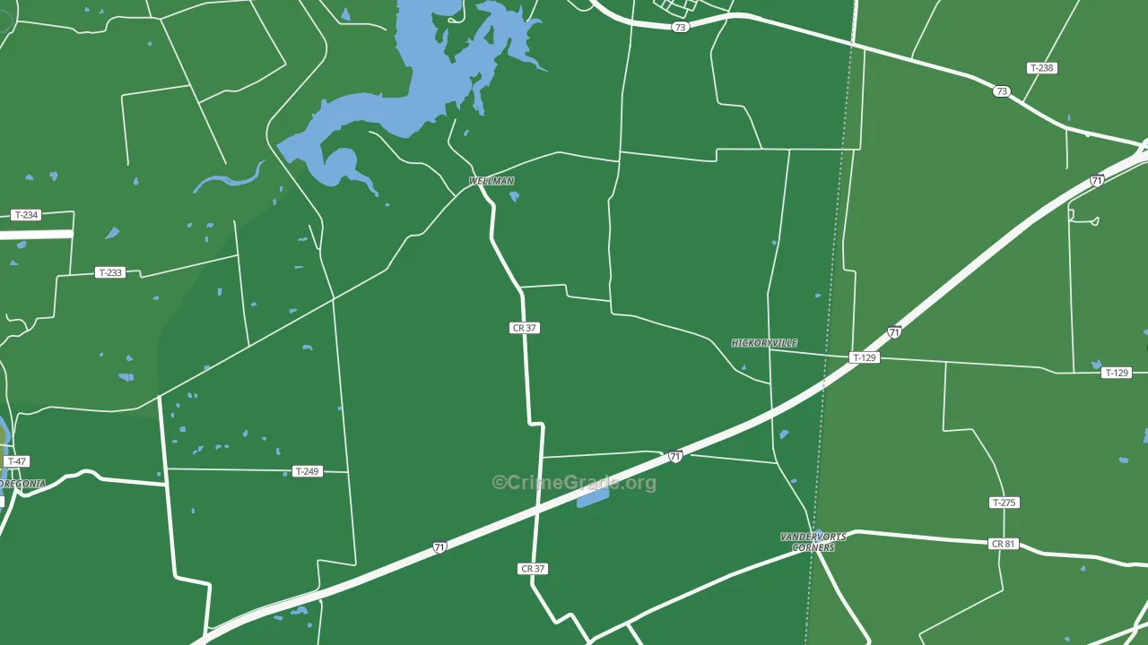 Wellman, OH Map of Drug-Related Crime Rates