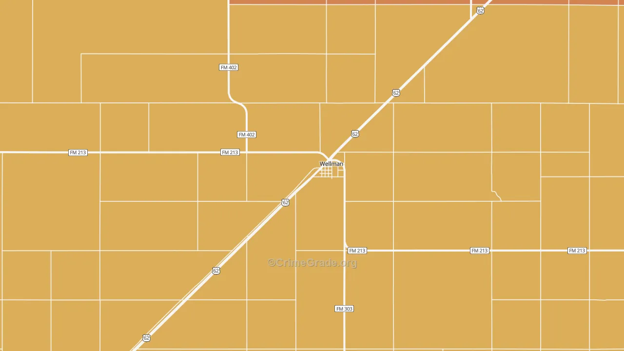 Wellman, TX Map of Drug-Related Crime Rates