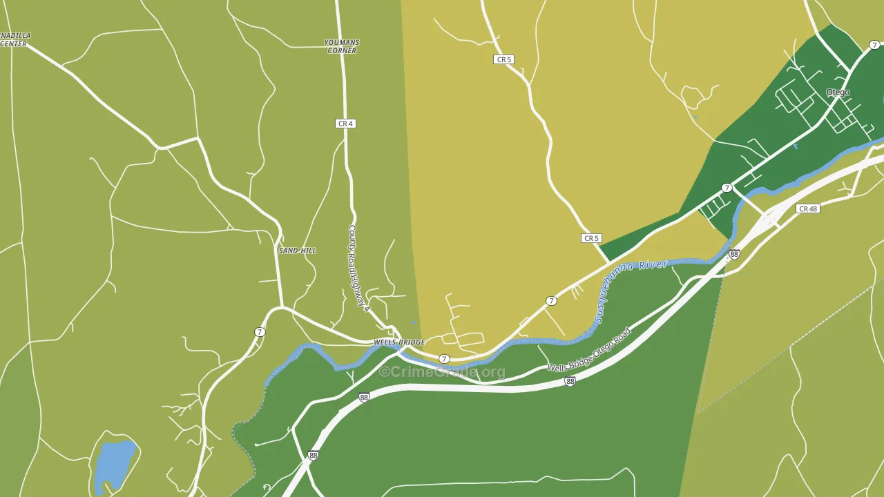 Wells Bridge, NY Map of Drug-Related Crime Rates