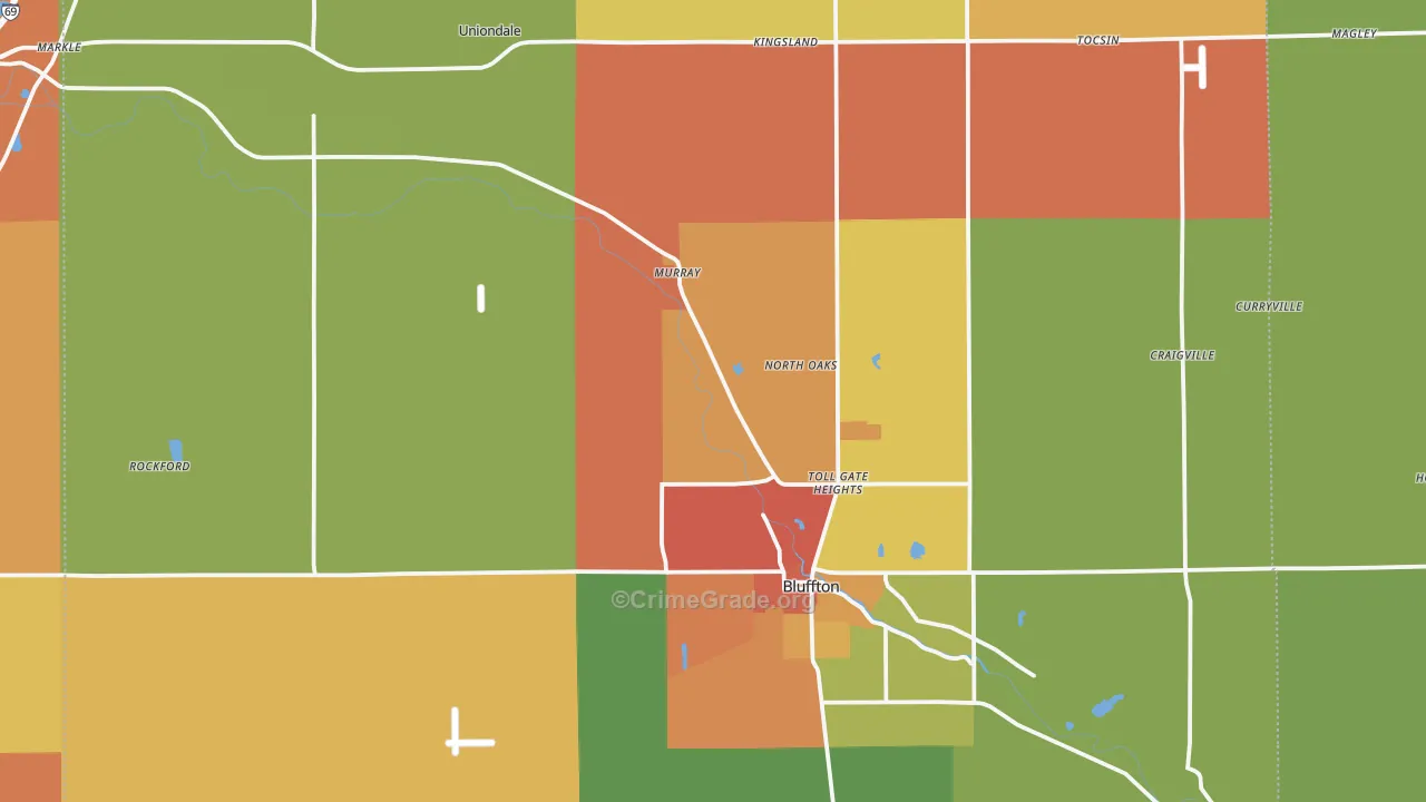 Wells County, IN Map of Drug-Related Crime Rates
