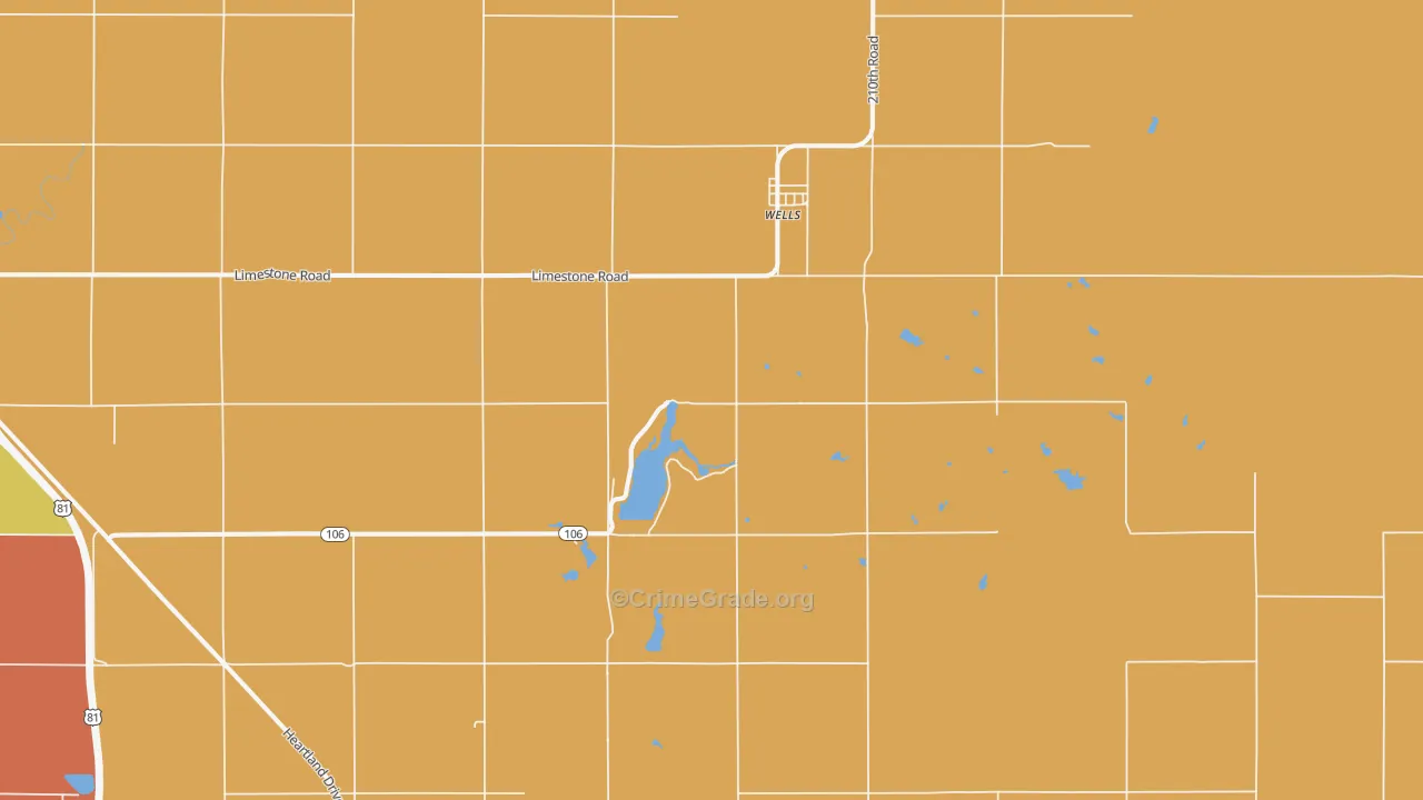 Wells, KS Map of Drug-Related Crime Rates