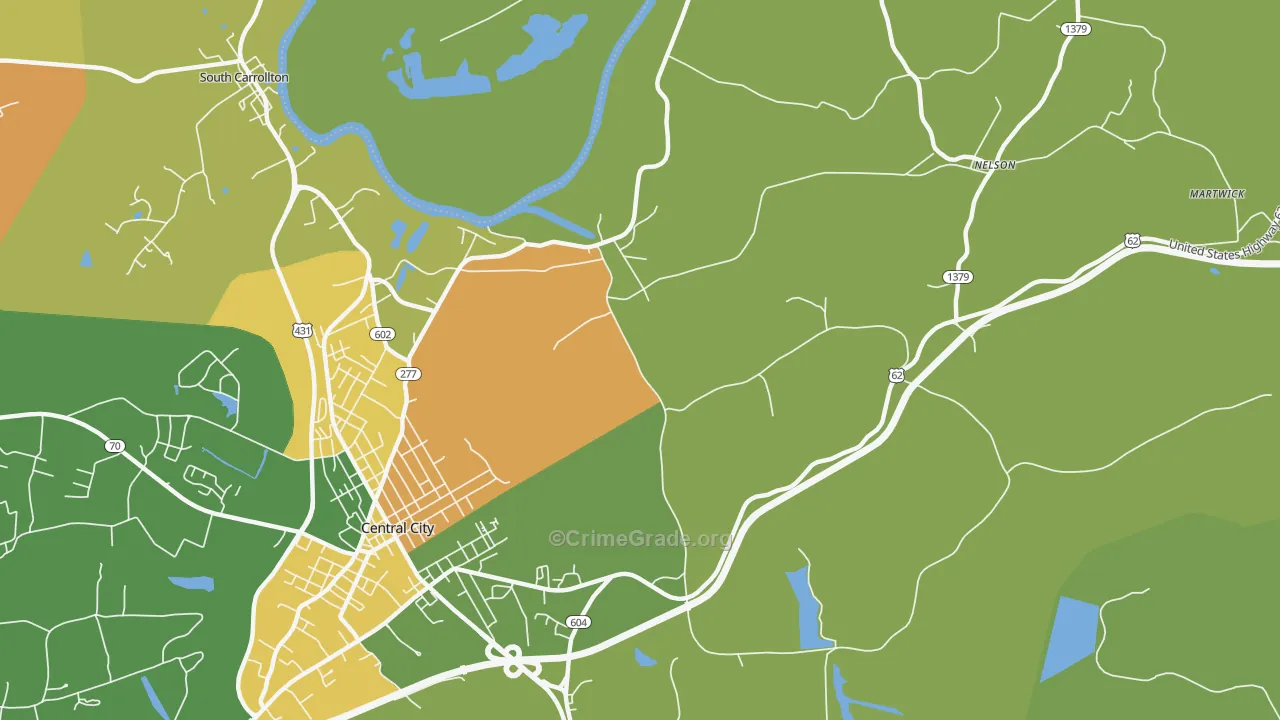 Wells, KY Map of Drug-Related Crime Rates