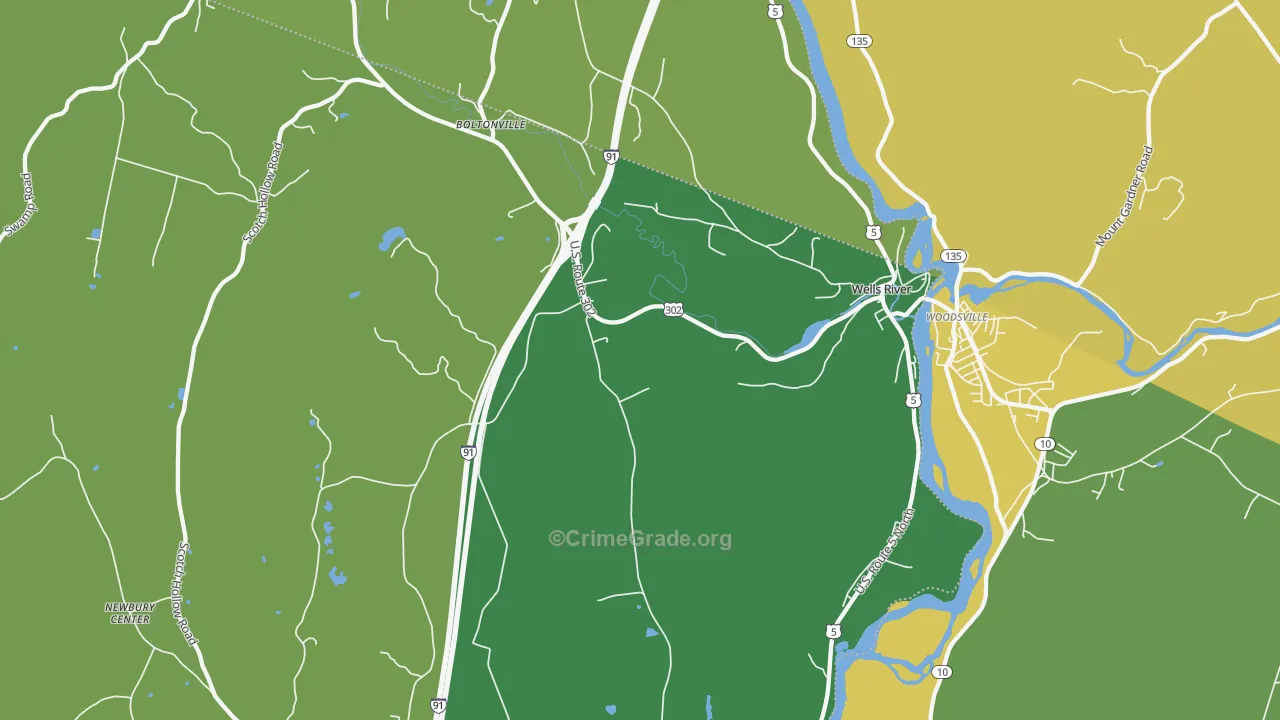 Wells River, VT Map of Drug-Related Crime Rates