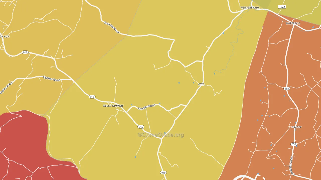 Wells Tannery, PA Map of Drug-Related Crime Rates