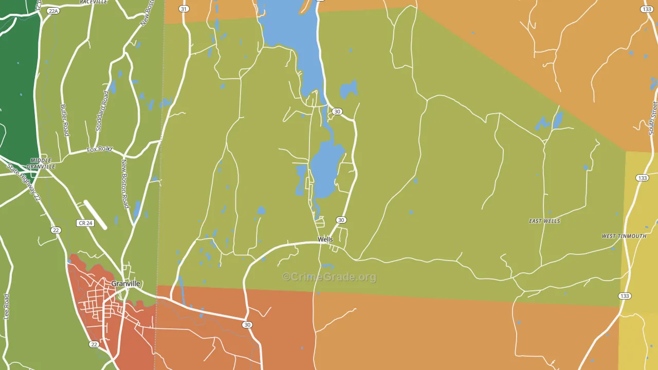 Wells, VT Map of Drug-Related Crime Rates