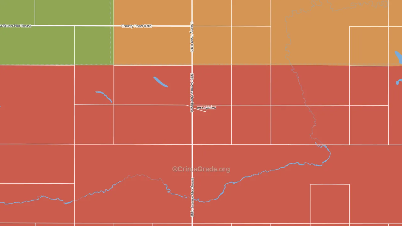 Wellsburg, ND Map of Drug-Related Crime Rates