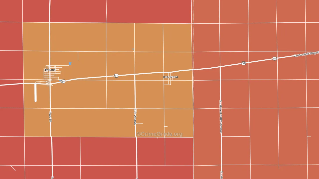 Wellsford, KS Map of Drug-Related Crime Rates