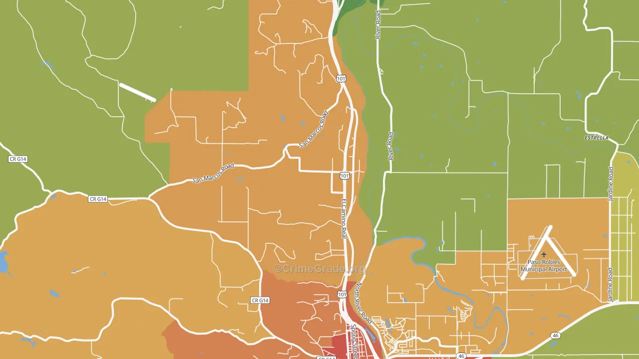 Wellsona, CA Map of Drug-Related Crime Rates