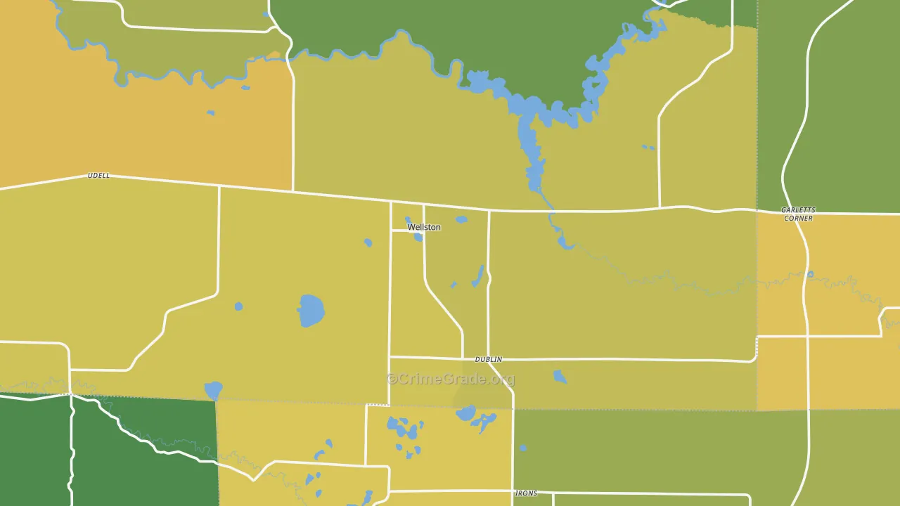Wellston, MI Map of Drug-Related Crime Rates