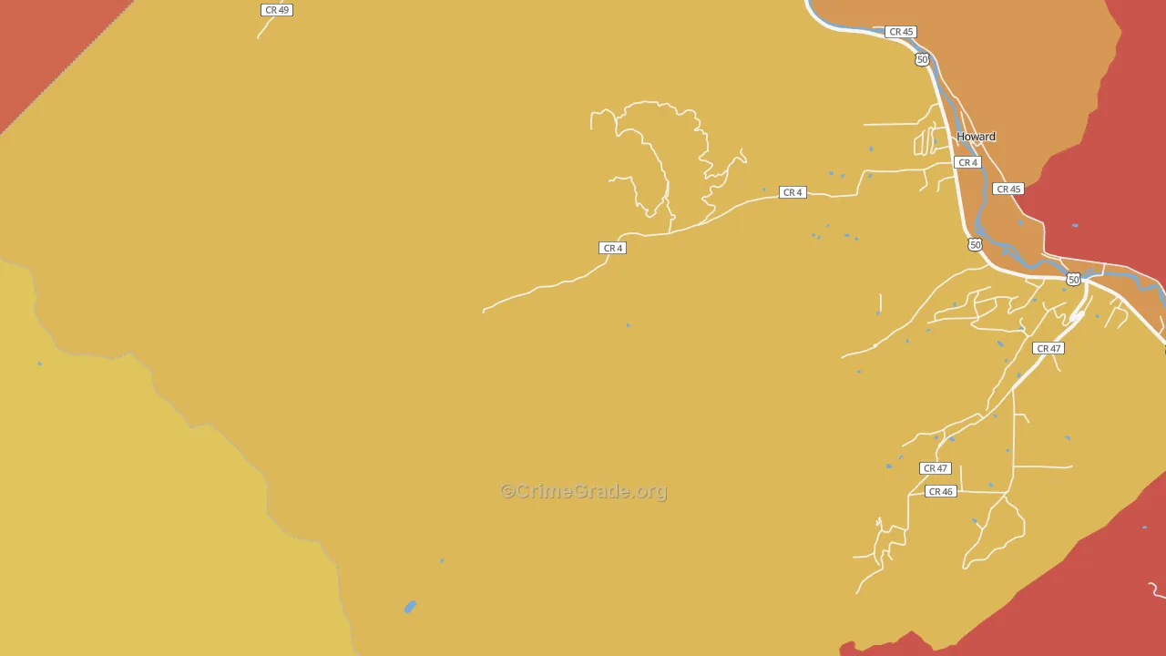 Wellsville, CO Map of Drug-Related Crime Rates
