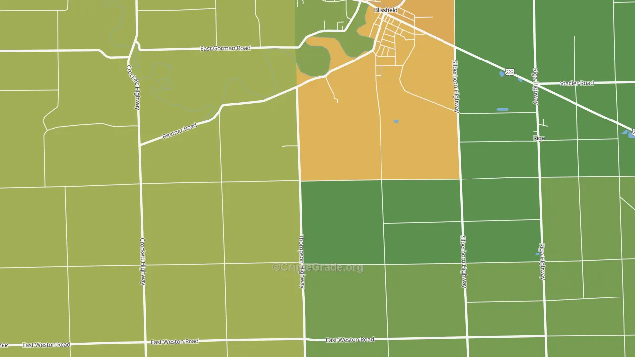 Wellsville, MI Map of Drug-Related Crime Rates