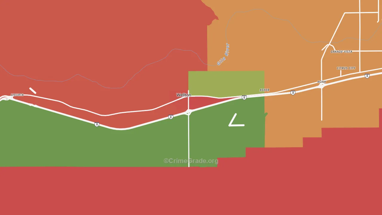 Wellton, AZ Map of Drug-Related Crime Rates