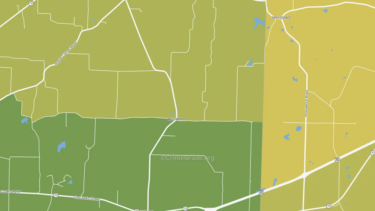 Wellwood, TN Map of Drug-Related Crime Rates