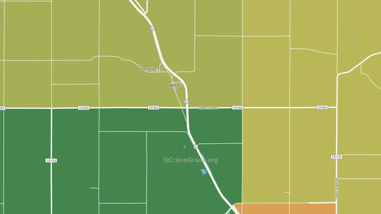 Welton, IA Map of Drug-Related Crime Rates
