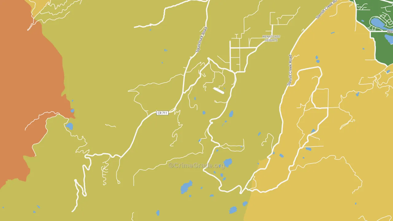 Wenatchee Heights, WA Map of Drug-Related Crime Rates