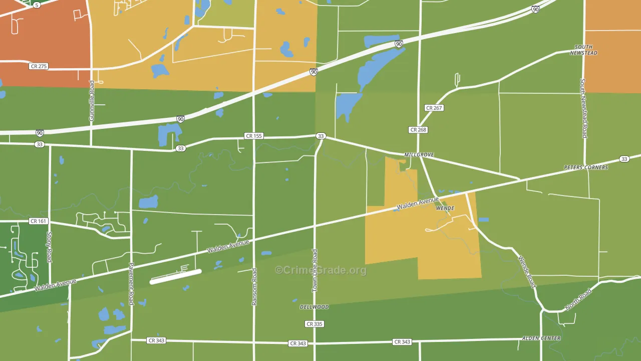 Wende, NY Map of Drug-Related Crime Rates