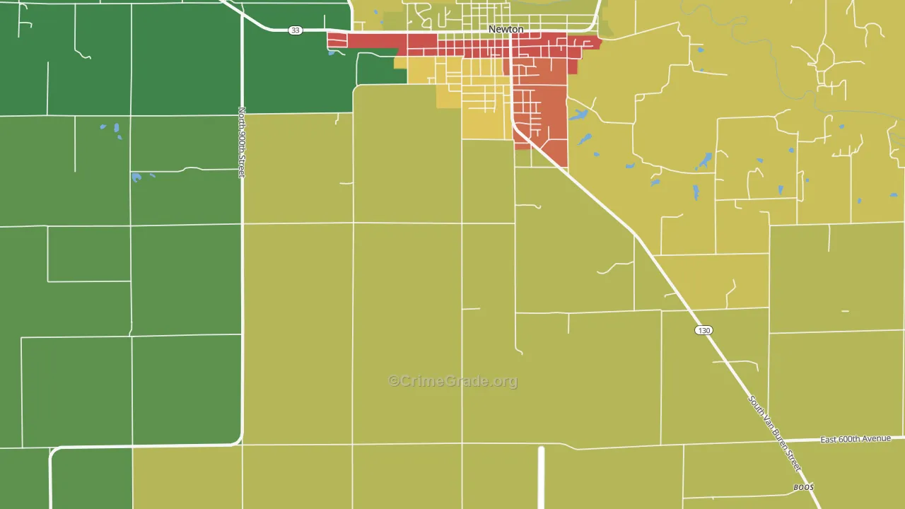 Wendelin, IL Map of Drug-Related Crime Rates