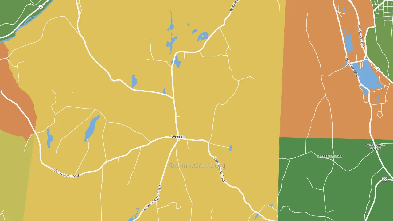 Wendell Depot, MA Map of Drug-Related Crime Rates