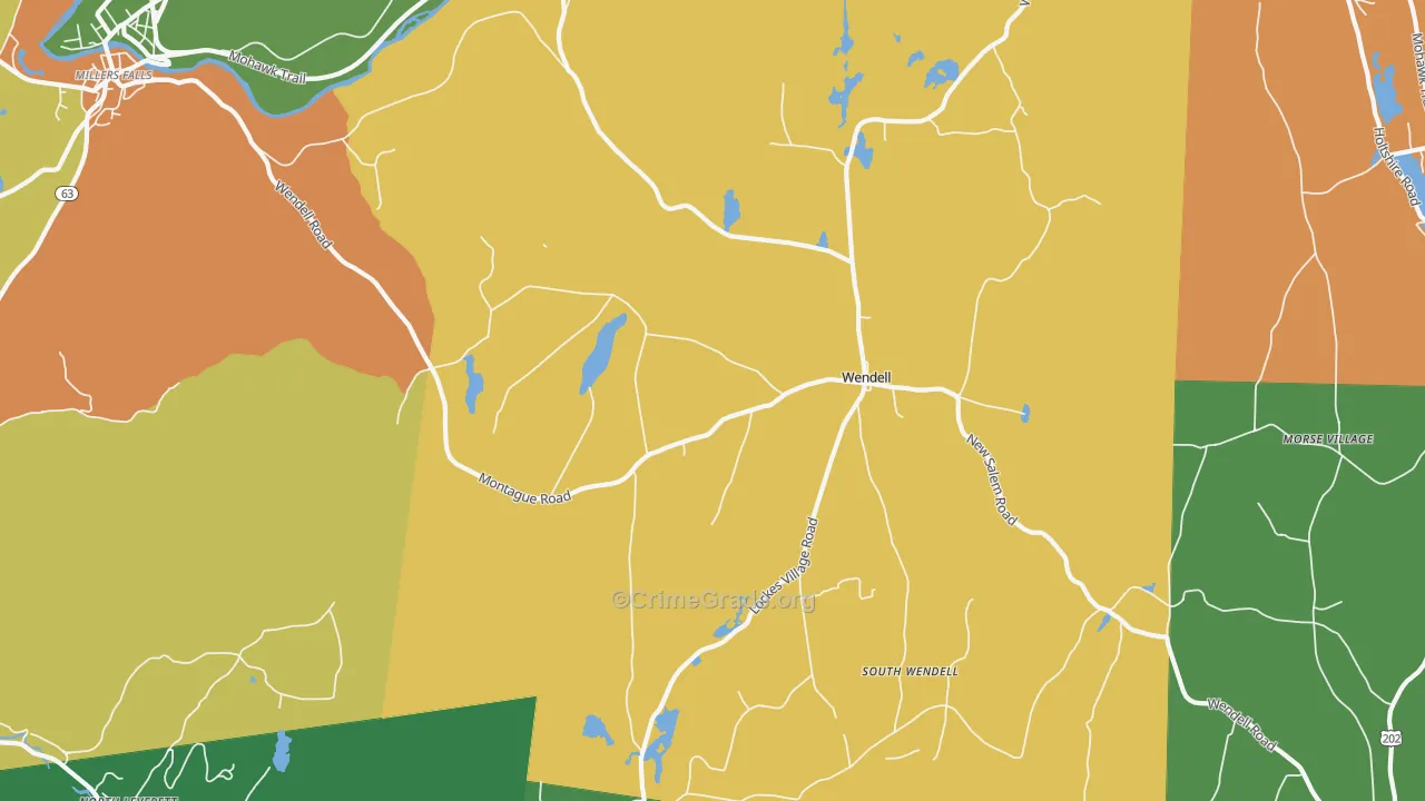 Wendell, MA Map of Drug-Related Crime Rates