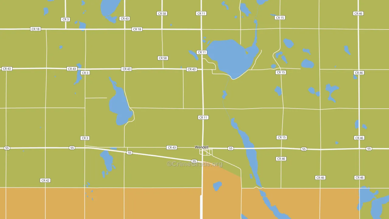 Wendell, MN Map of Drug-Related Crime Rates