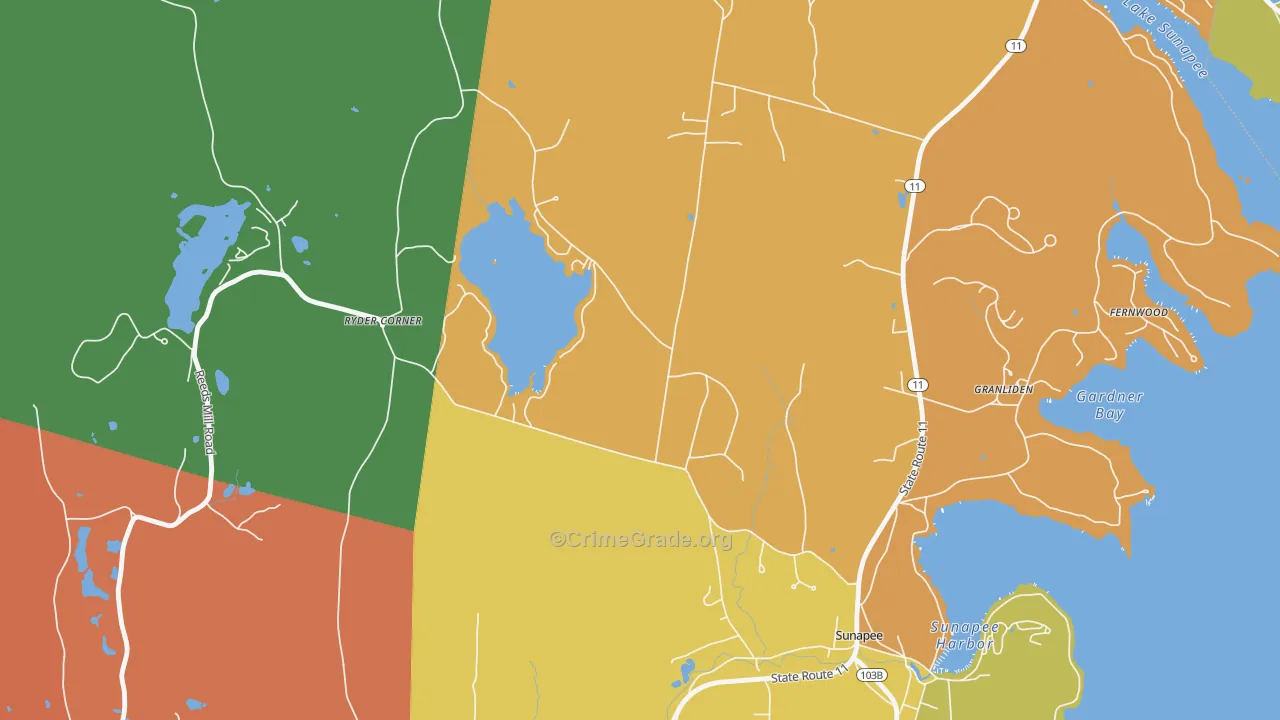 Wendell, NH Map of Drug-Related Crime Rates