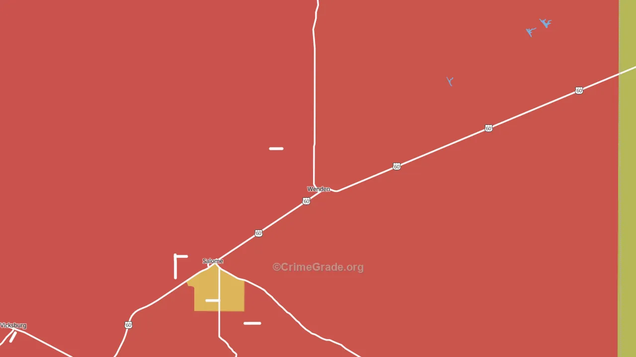 Wenden, AZ Map of Drug-Related Crime Rates