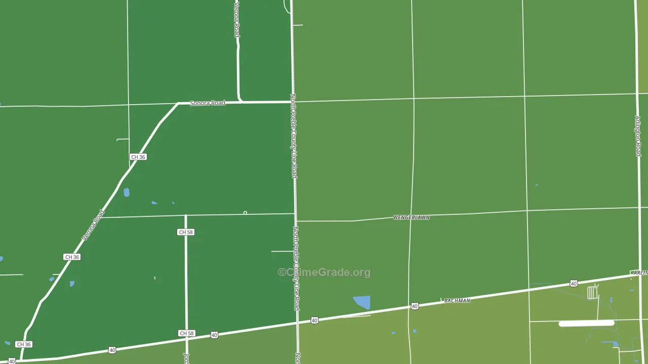 Wengerlawn, OH Map of Drug-Related Crime Rates