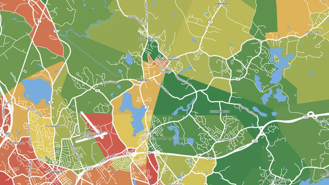 Wenham, MA Map of Drug-Related Crime Rates