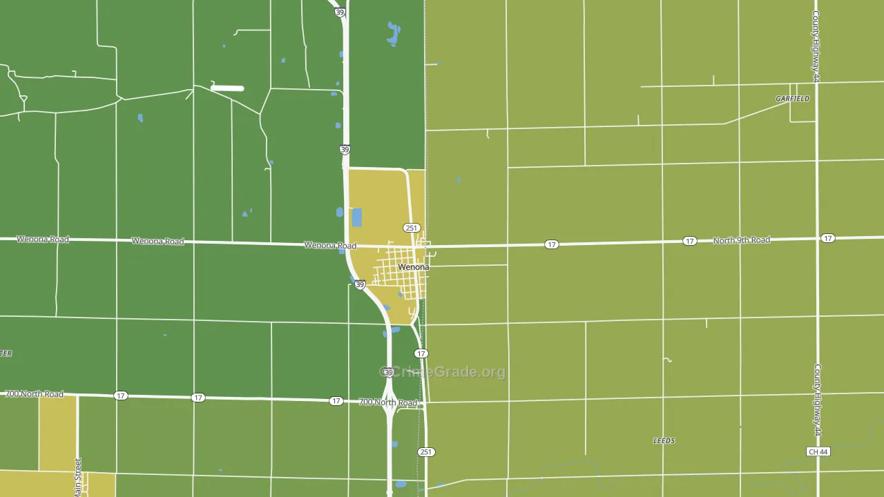 Wenona, IL Map of Drug-Related Crime Rates